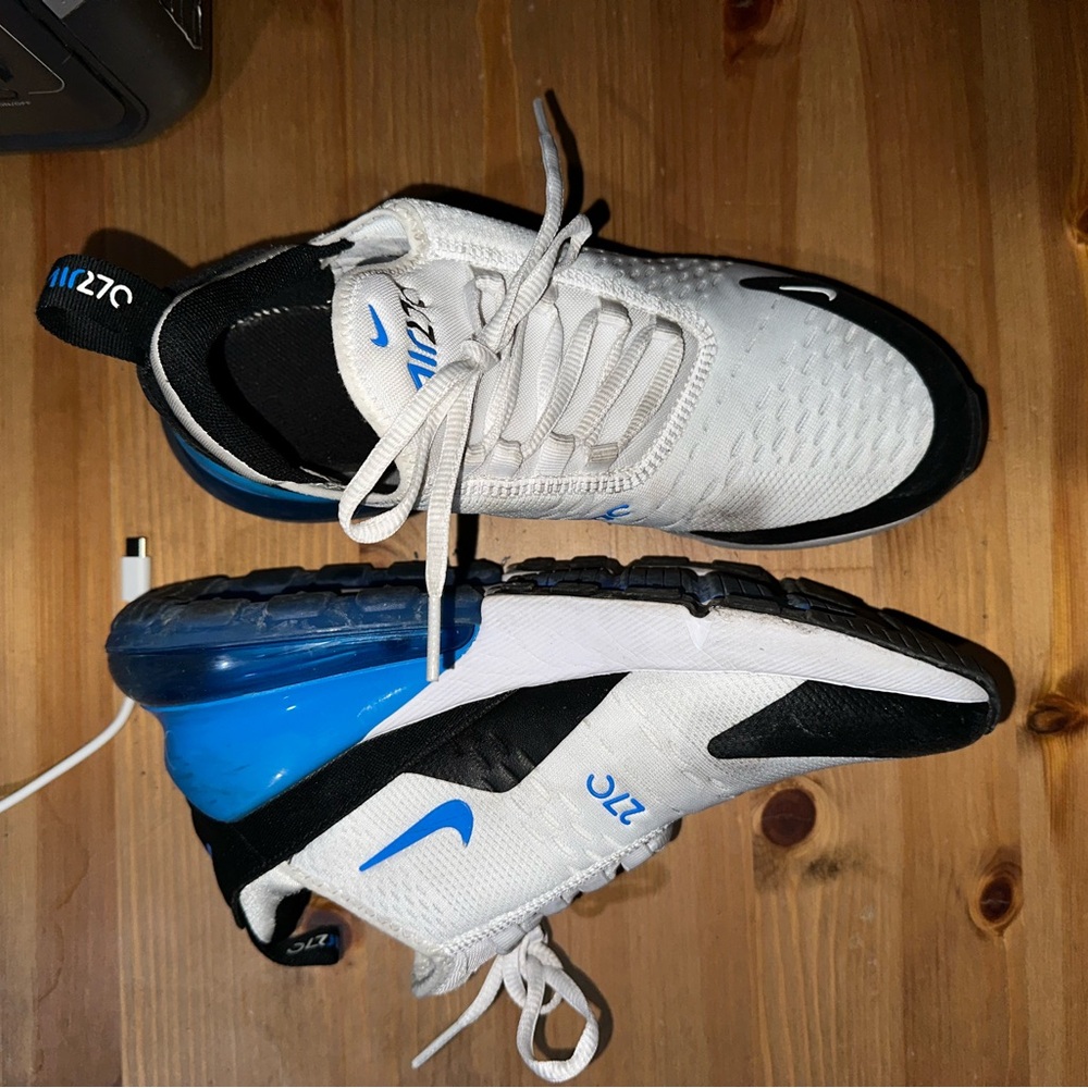 Nike Air Max 270 White and Black with Blue Accents